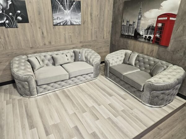 Casa Padrino Luxury Chesterfield Velvet Sofa Set - Image 3
