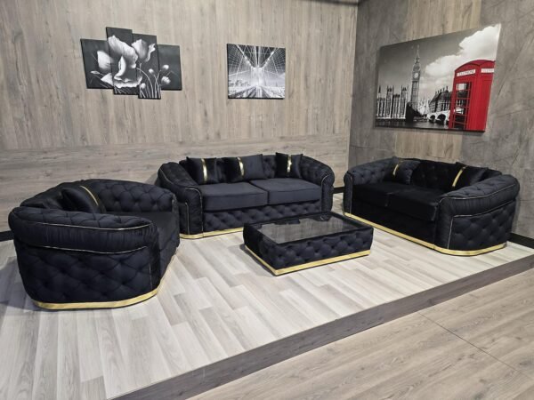 Casa Padrino Luxury Chesterfield Velvet Sofa Set