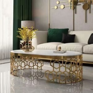 SHEZI OVAL STAINLESS STEEL MARBLE TOP